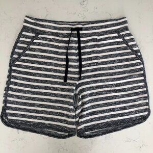 T by Talbots Cotton/Poly Blend 4 Pocket Striped Pull-On Shorts Black White Sz M